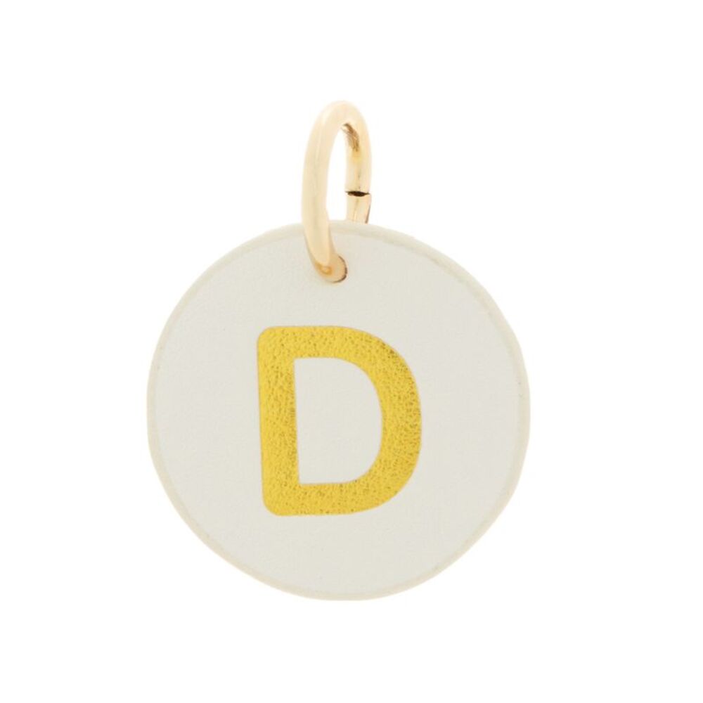 The Cuddle Collab Wear & Share Charm Faux Leather "D" Monogram in White